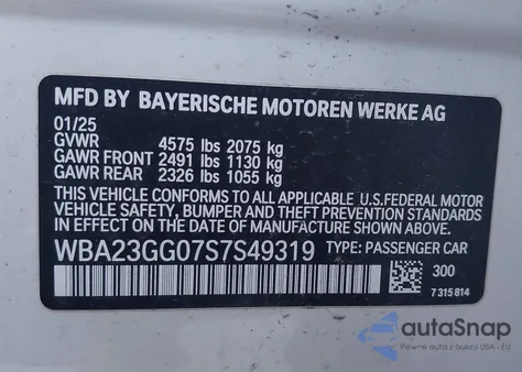 2025 BMW 228 Gran Coupe xDrive из США, поврежденный, VIN WBA23GG07S7S49319